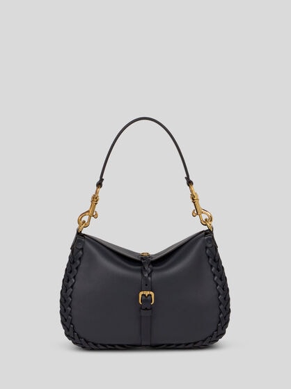 MEDIUM NAPPA LEATHER PONY BAG WITH THREADING