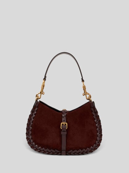 BOLSO PONY MEDIANO DE ANTE CON ENHEBRADOS