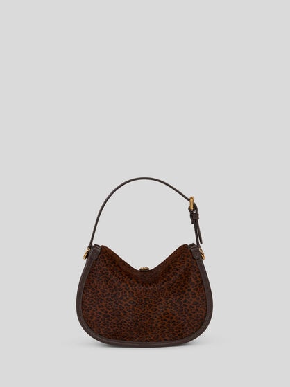 SMALL LEATHER PONY BAG WITH ANIMAL PRINT