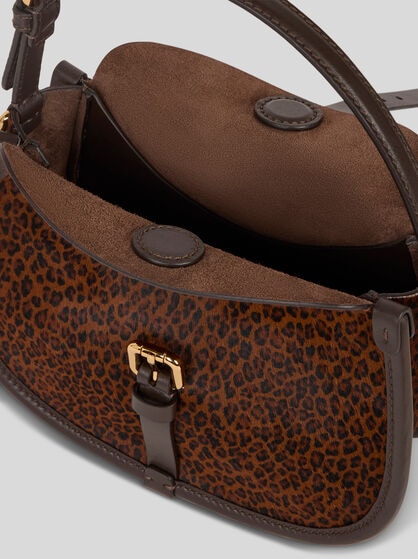 SMALL LEATHER PONY BAG WITH ANIMAL PRINT