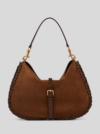 MAXI SUEDE PONY BAG WITH THREADING