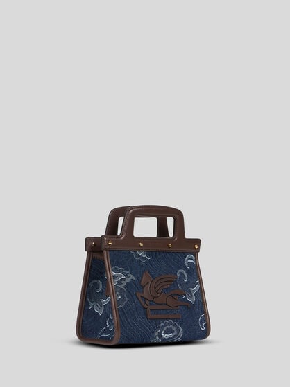 SMALL DENIM JACQUARD LOVE TROTTER BAG