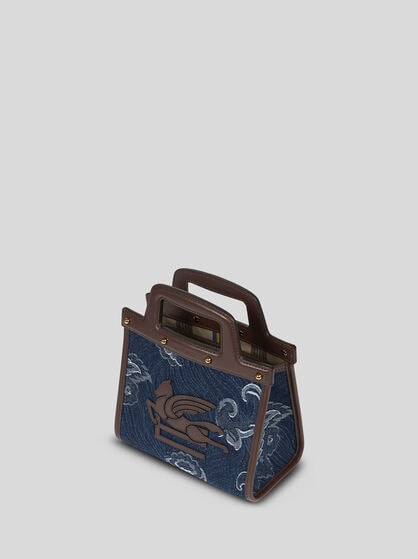 SMALL DENIM JACQUARD LOVE TROTTER BAG