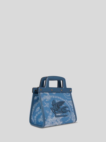 SMALL FLORAL DENIM LOVE TROTTER BAG
