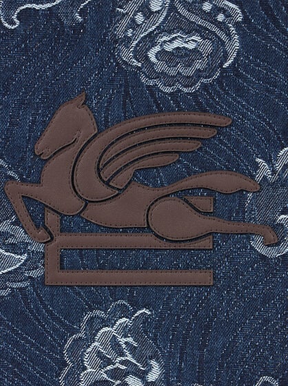 MEDIUM DENIM JACQUARD LOVE TROTTER BAG