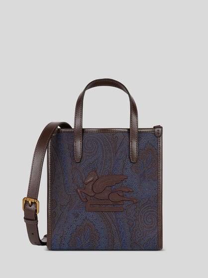 SMALL LOVE TROTTER BAG WITH BLUE JACQUARD MOTIF