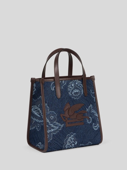 SMALL DENIM LOVE TROTTER BAG
