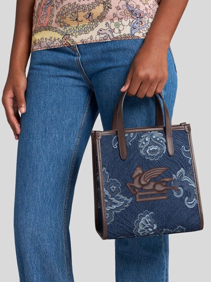 SMALL DENIM LOVE TROTTER BAG
