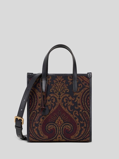 SMALL LOVE TROTTER BAG IN JACQUARD FABRIC WITH PAISLEY MOTIF