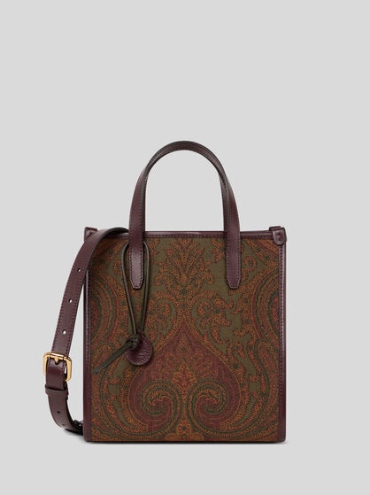 SMALL LOVE TROTTER BAG IN JACQUARD FABRIC WITH PAISLEY MOTIF