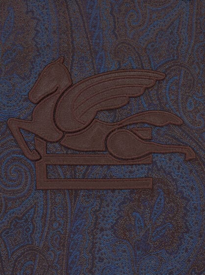 MEDIUM LOVE TROTTER BAG WITH BLUE PAISLEY MOTIF