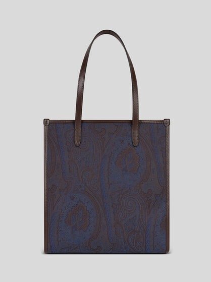MEDIUM LOVE TROTTER BAG WITH BLUE PAISLEY MOTIF