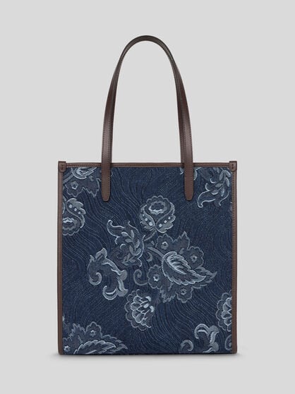 MEDIUM DENIM LOVE TROTTER BAG