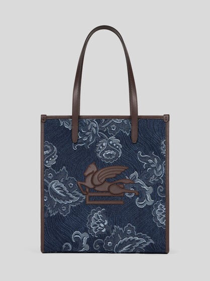 MEDIUM DENIM LOVE TROTTER BAG
