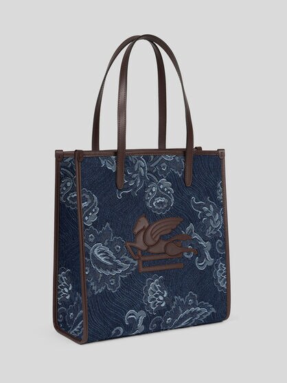 MEDIUM DENIM LOVE TROTTER BAG