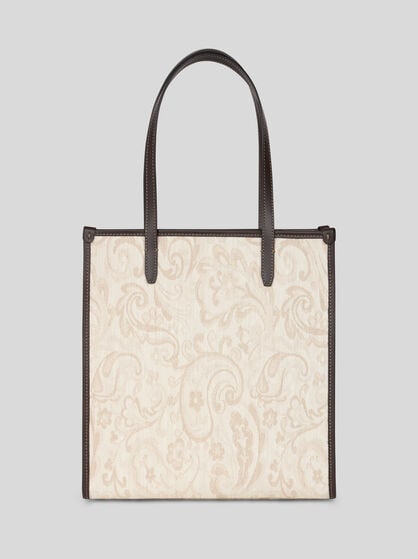 MEDIUM DENIM JACQUARD LOVE TROTTER BAG