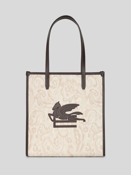 MEDIUM DENIM JACQUARD LOVE TROTTER BAG