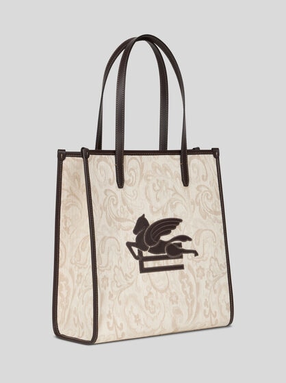 MEDIUM DENIM JACQUARD LOVE TROTTER BAG