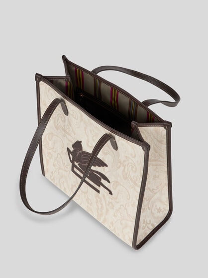 MEDIUM DENIM JACQUARD LOVE TROTTER BAG