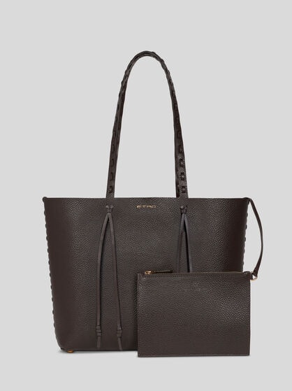 ETRO ESSENTIAL MEDIUM LEATHER TOTE BAG WITH THREADING