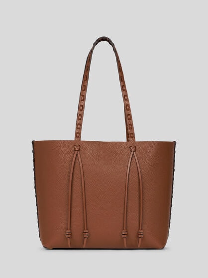 ETRO ESSENTIAL MEDIUM LEATHER TOTE BAG WITH THREADING