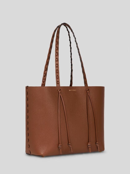 ETRO ESSENTIAL MEDIUM LEATHER TOTE BAG WITH THREADING