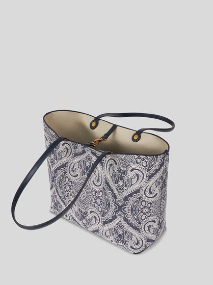 ETRO ESSENTIAL MEDIUM JACQUARD DENIM TOTE BAG