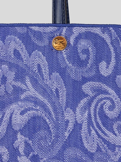 ETRO ESSENTIAL 미디엄 자카드 데님 토트 백