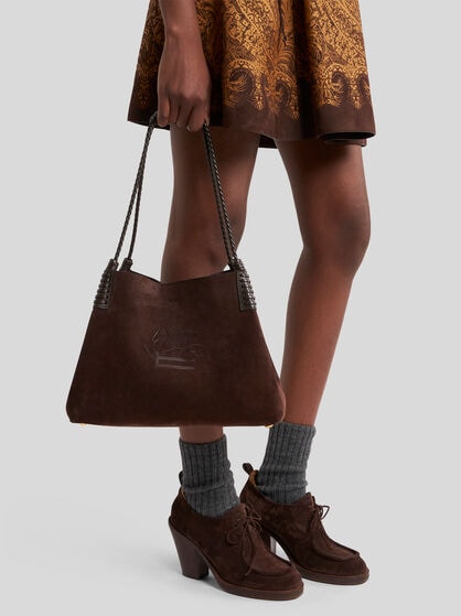 SMALL LIBRA TOTE BAG IN SUEDE