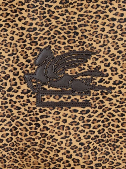 SMALL LIBRA TOTE BAG IN LEATHER WITH ANIMAL PRINT