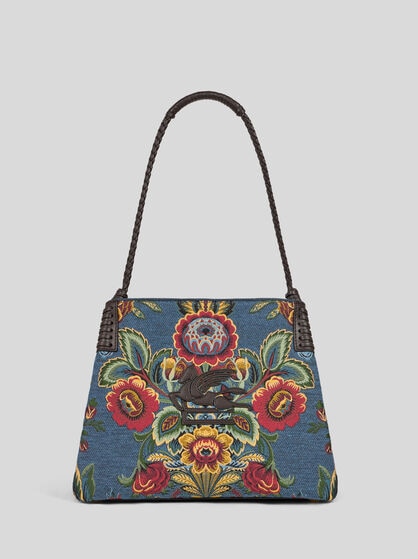 SMALL FLORAL JACQUARD LIBRA TOTE BAG