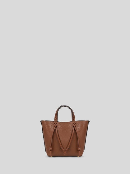 ETRO ESSENTIAL MINI LEATHER TOTE BAG WITH THREADING
