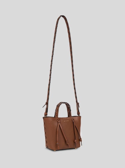 ETRO ESSENTIAL MINI LEATHER TOTE BAG WITH THREADING