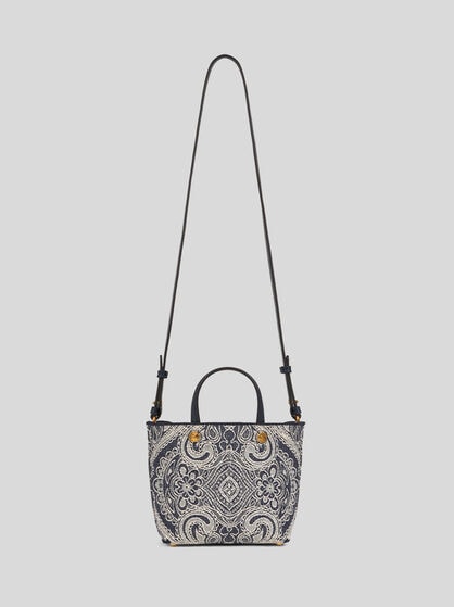 ETRO ESSENTIAL MINI JACQUARD DENIM TOTE BAG