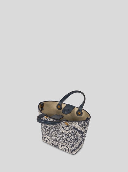 ETRO ESSENTIAL MINI JACQUARD DENIM TOTE BAG