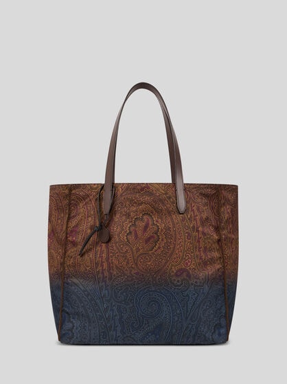 UNFOLD ME NYLON TOTE BAG WITH DEGRAD&Eacute; ARNICA MOTIF