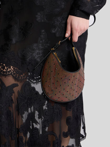 SMALL ETRO ESSENTIAL ARNICA HOBO BAG WITH RHINESTONES