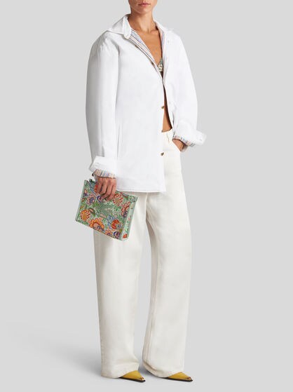 MEDIUM FLORAL JACQUARD POUCH