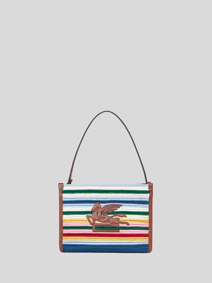 STRIPED FABRIC CLUTCH