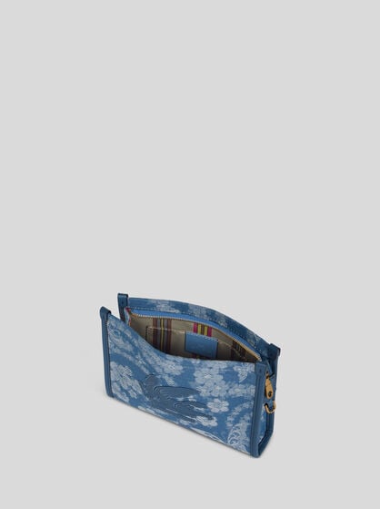 FLORAL DENIM POUCH