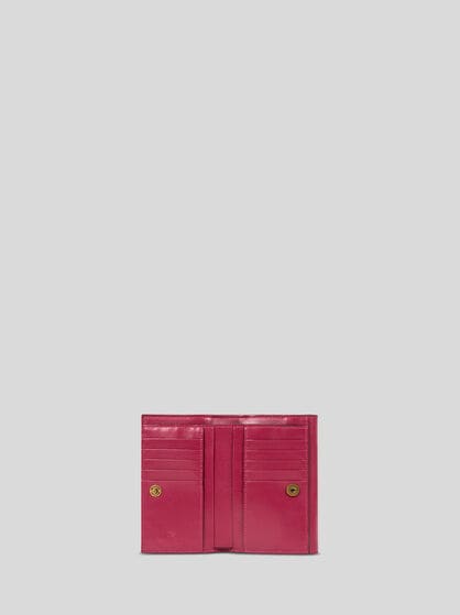 PAISLEY WALLET WITH LEATHER FLAP AND COIN BUTTON