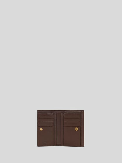 PAISLEY WALLET WITH LEATHER FLAP AND COIN BUTTON