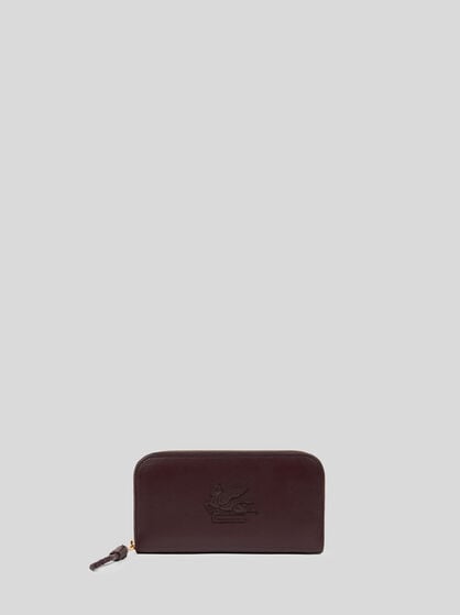 LIBRA ZIP-AROUND LEATHER WALLET WITH PEGASO