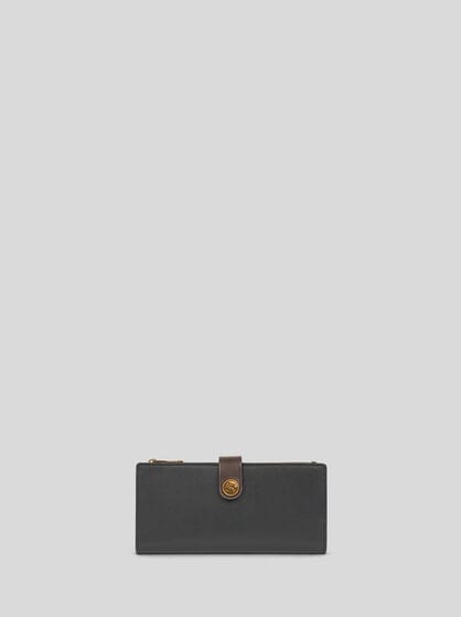 LEATHER WALLET WITH PEGASO BUTTON