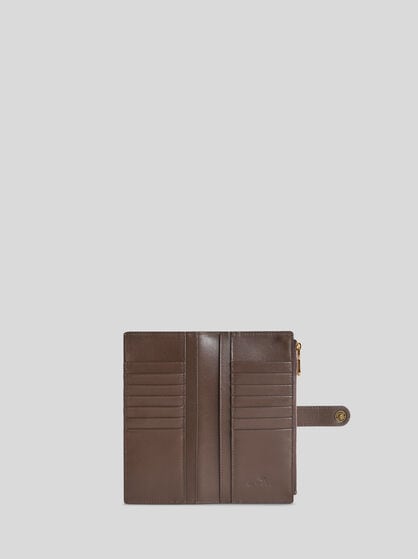 LEATHER WALLET WITH PEGASO BUTTON