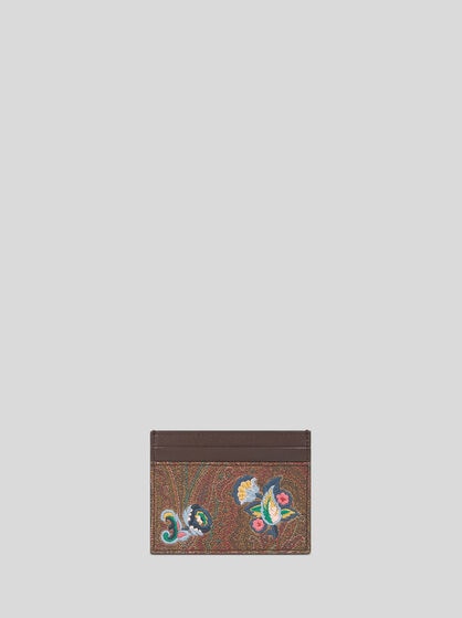 ARNICA CARD HOLDER WITH EMBROIDERY
