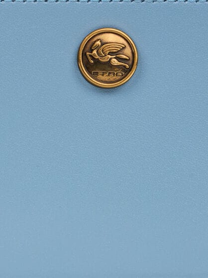 LEATHER CARD HOLDER WITH PEGASO BUTTON
