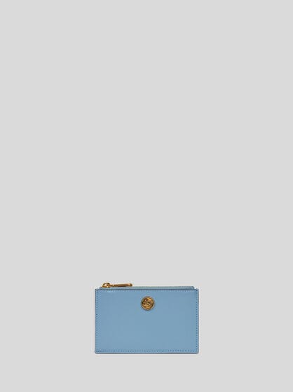 LEATHER CARD HOLDER WITH PEGASO BUTTON