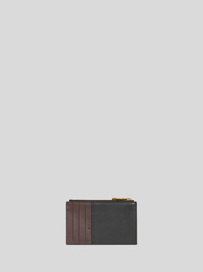 LEATHER CARD HOLDER WITH PEGASO BUTTON