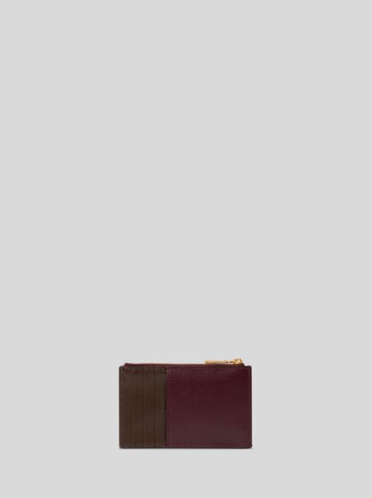 LEATHER CARD HOLDER WITH PEGASO BUTTON